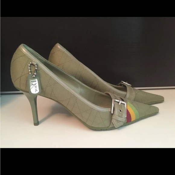❌SOLD❌ New Authentic Christian Dior Pump Heel Shoes w/ Silver Hardware 38.5 - Picture 3 of 7